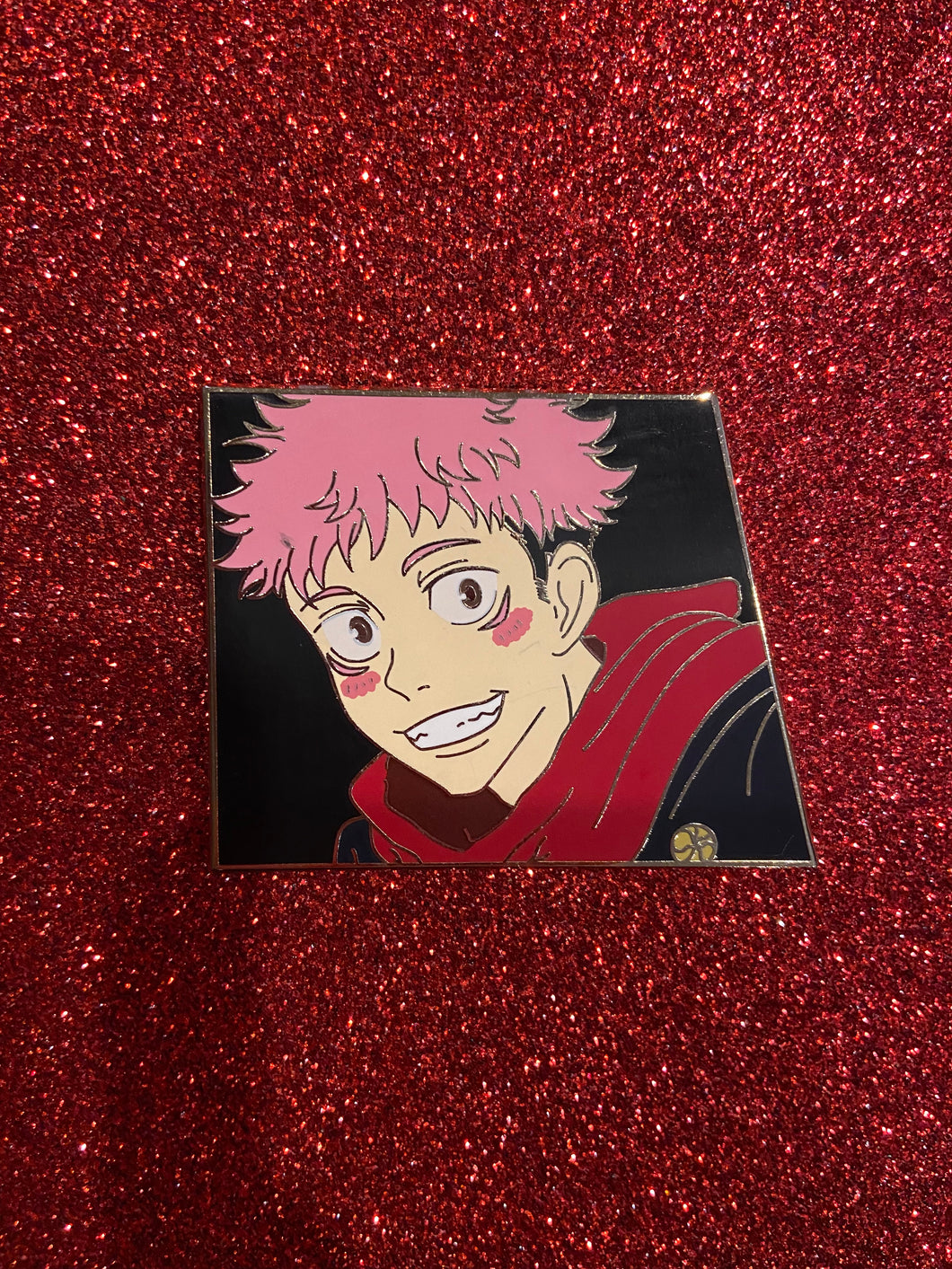 Jujutsu Kaisen Berserk Itadori NON-GLITTER Pin (Black Side)