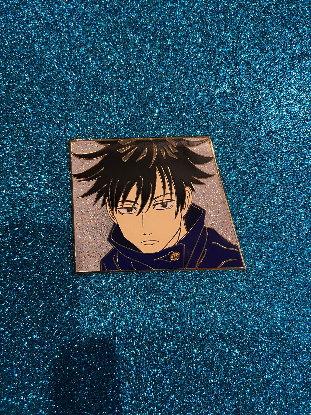 Jujutsu Kaisen Berserk Megumi GLITTER Pin (Silver Side)