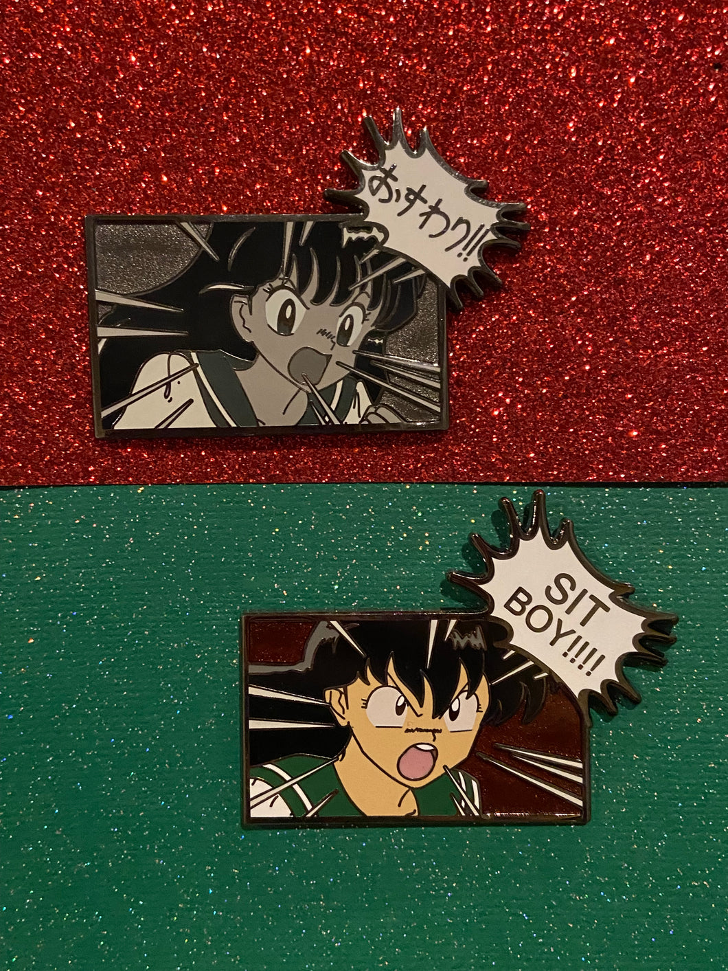 SIT BOY! Kagome Manga & Anime Variant Bundle Enamel Pin