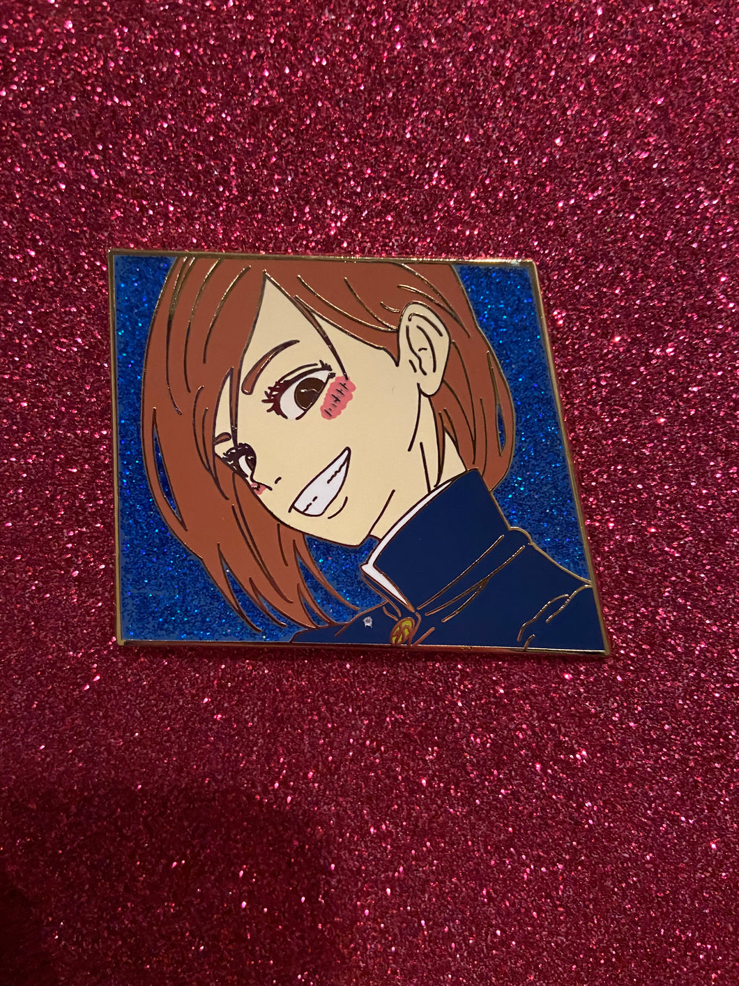 Jujutsu Kaisen Berserk Nobara Smile GLITTER Pin