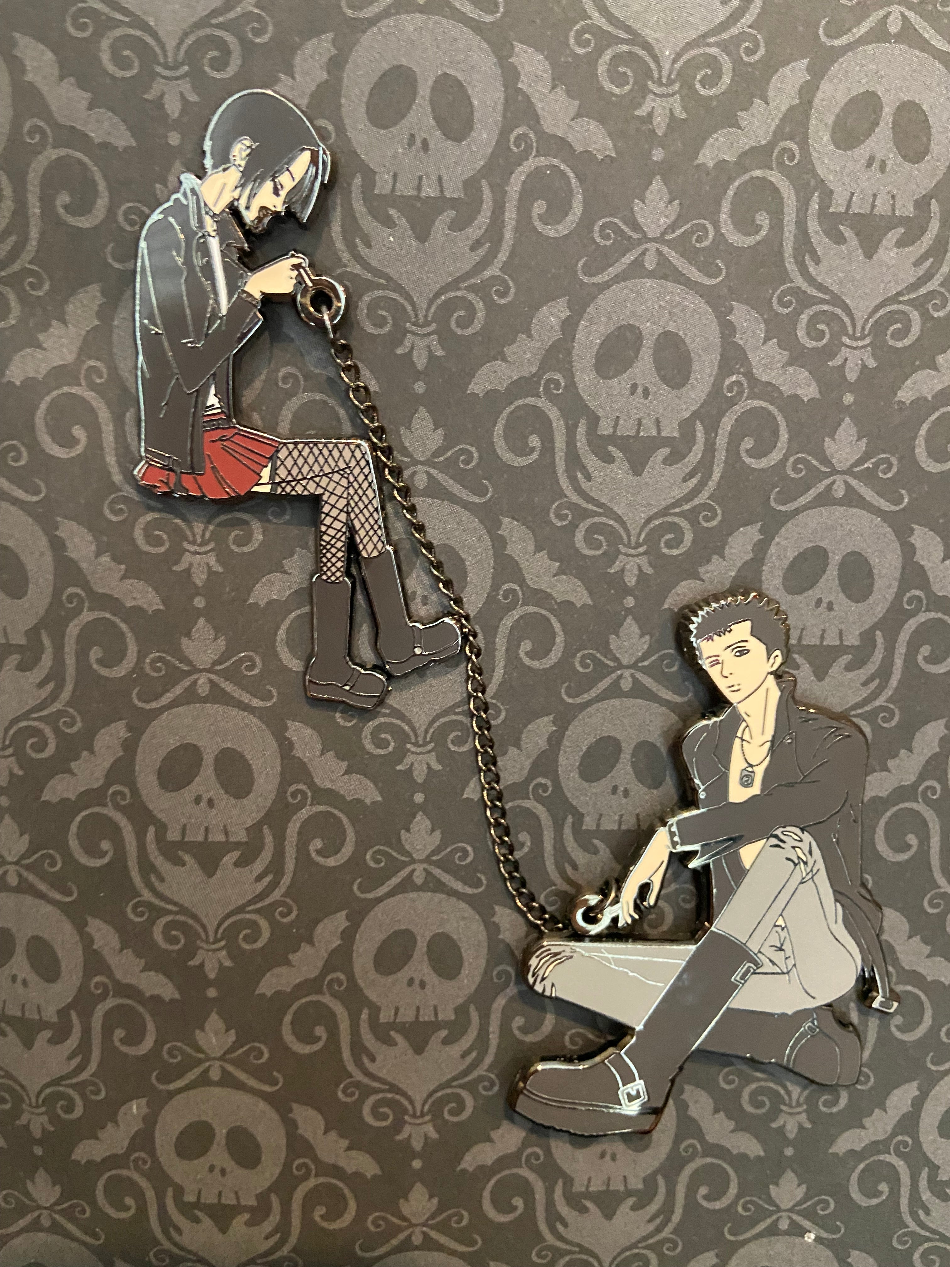 Love Connection Nana & Ren Chain Series V1 Pins Black Nickel